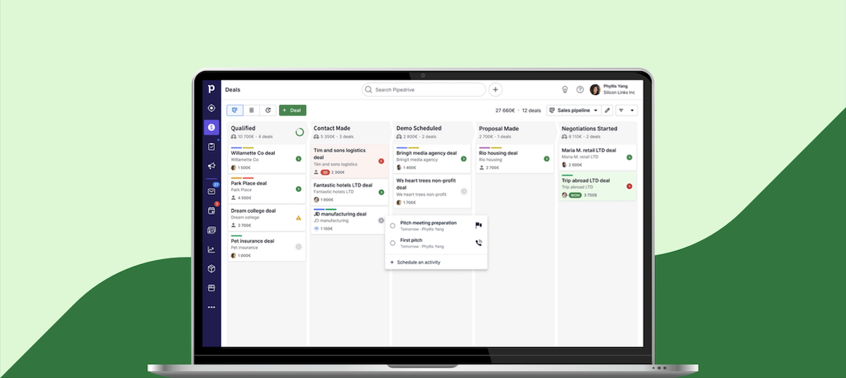 Pipedrive Pipeline görünümü
